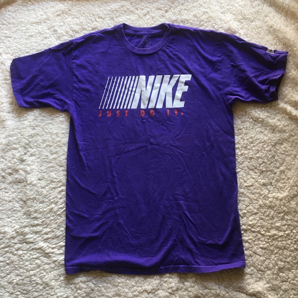 Nike Just Do It Spell Out Purple T Shirt